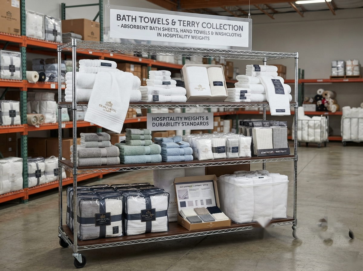 Hospitality bath towels and terry for wholesale supply