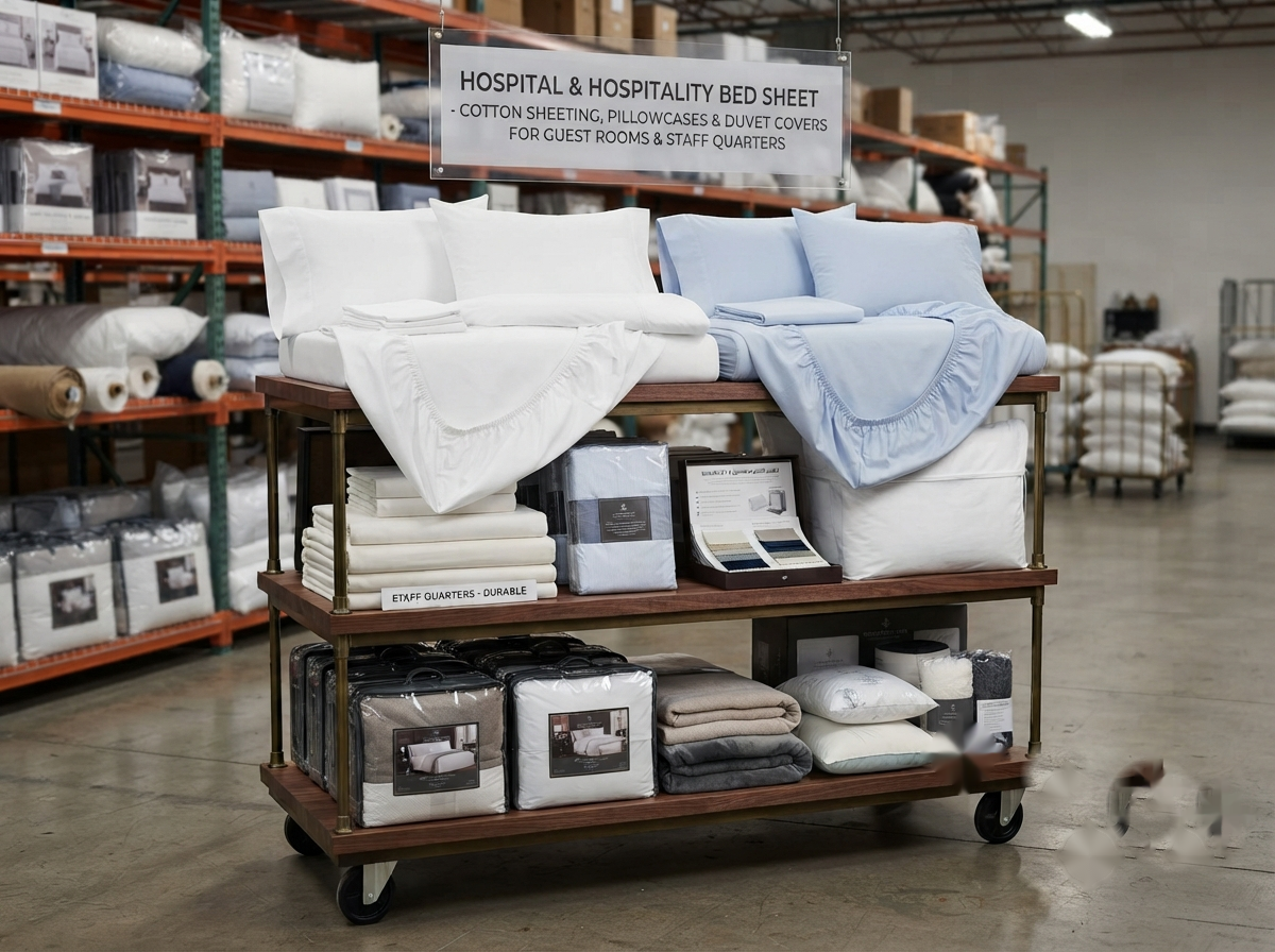 Fitted and flat sheets for commercial beds