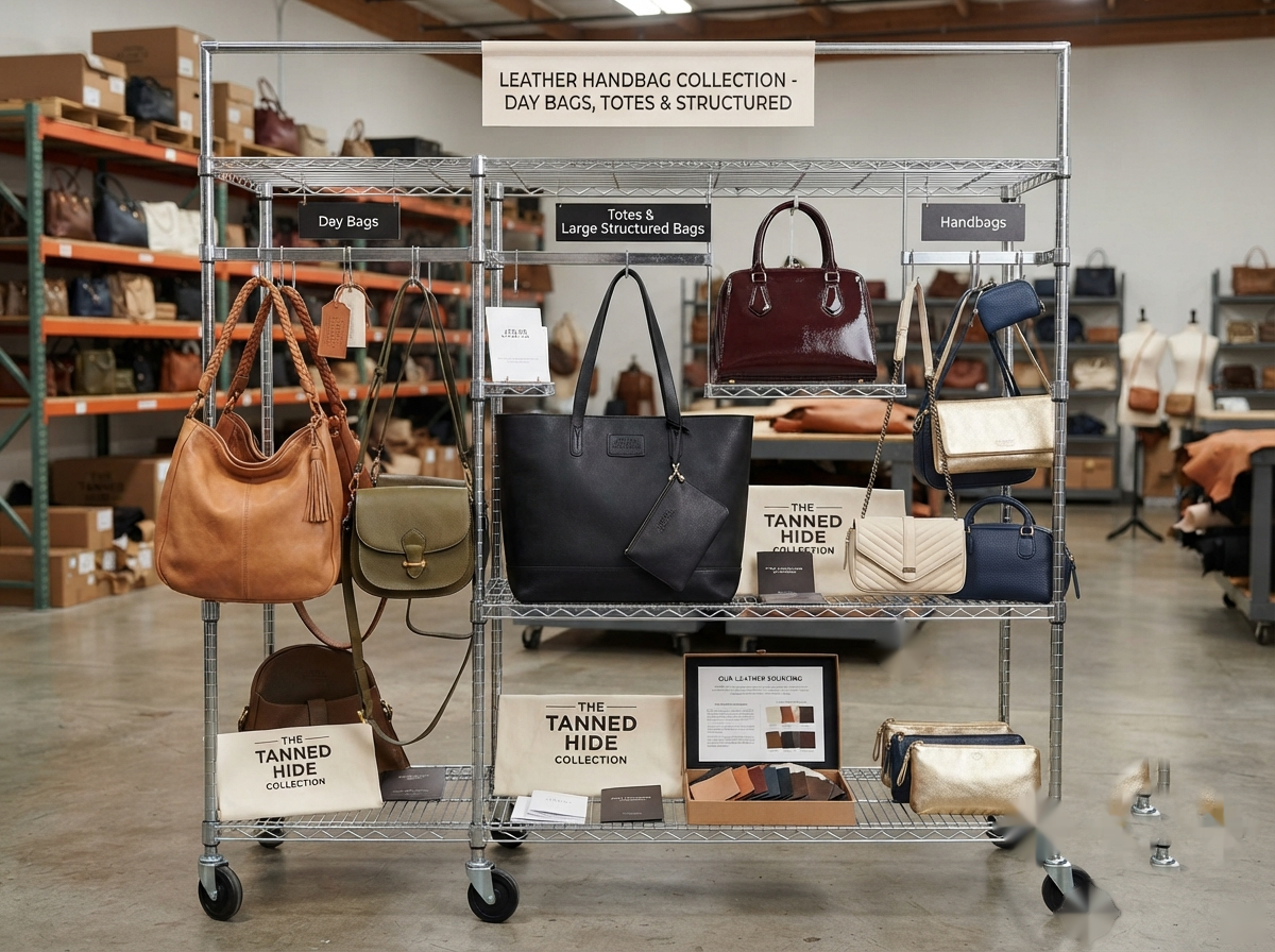 Leather handbags for wholesale and retail programmes