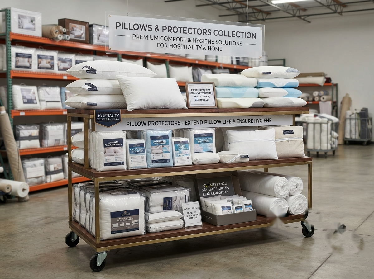 Hotel pillows and protectors